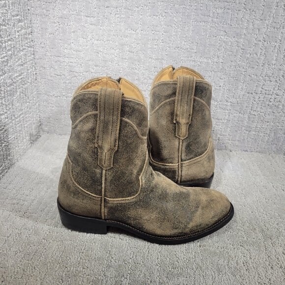 Tecovas The Dean Men's Size US 8EE Taupe Suede Side Zip Western Boots - Picture 7 of 10